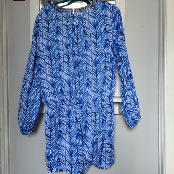 Lilly Pulitzer Colby Romper Lapis Blue Costa Verde Size L - Picture 6 of 11